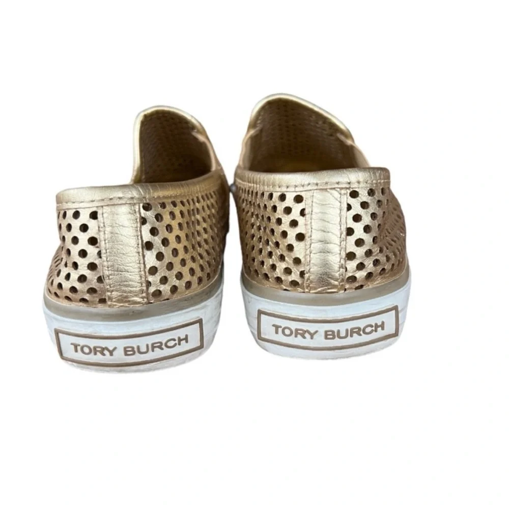 Tory Burch Jesse Metallic Gold Slip On Women's Sneakers Size 6.5